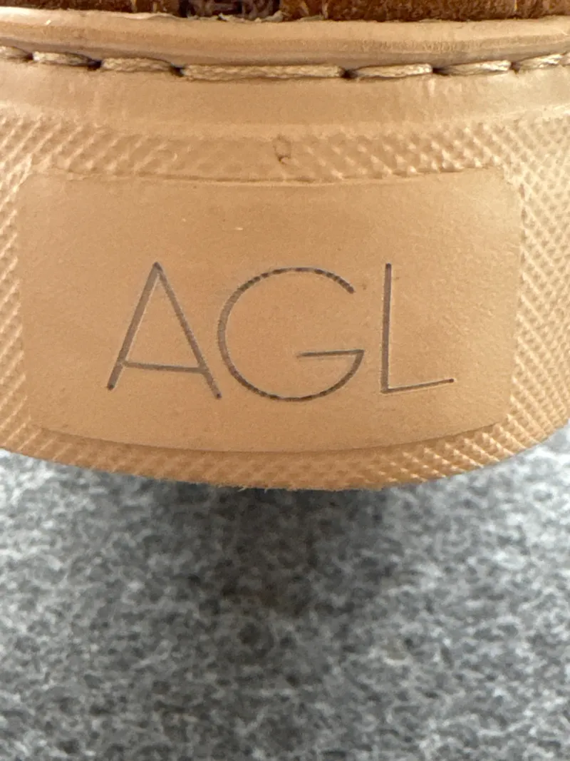 AGL Damen Stiefel Stiefeletten Braun Wildleder Fell gefüttert Gr 38 3