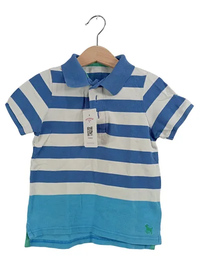 Mini Boden Kinder Poloshirt gestreift Blau Gr. 104