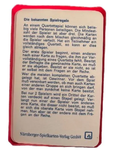 Busse Quartett Kartenspiel 32 Blatt Nürnberger-Spielkarten-Verlag GmbH
