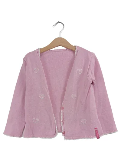 Salt & Pepper Strickjacke Mädchen Rosa Herz Muster Gr. 104