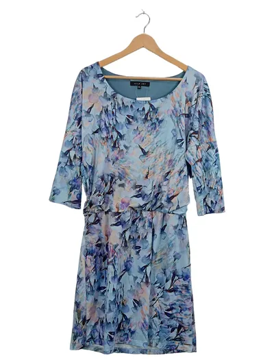 Vila Joy Freizeitkleid Damen Gr. 42 XL Blau Blumenmuster Casual
