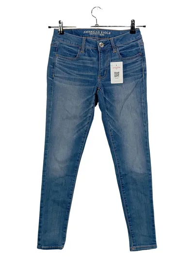 American Eagle Outfitters Damen Jeans Slim Fit Blau Gr. 36 W28 Super Stretch