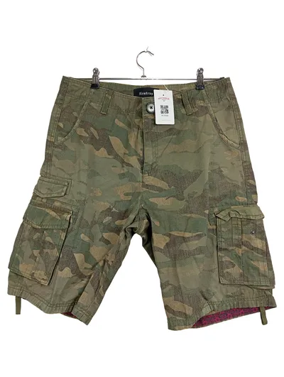 Firetrap Herren Cargo Shorts Kurze Hose Camouflage Oliv W34 M