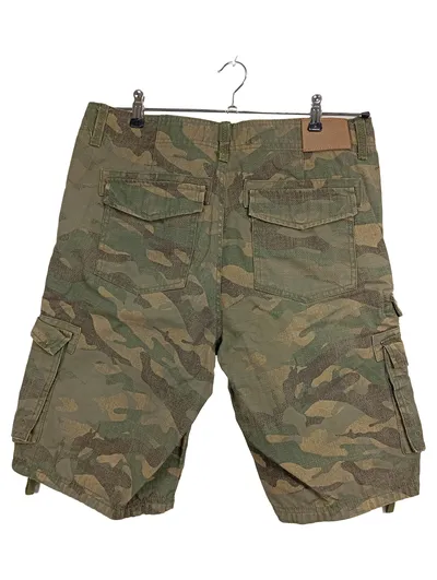 Firetrap Herren Cargo Shorts Kurze Hose Camouflage Oliv W34 M