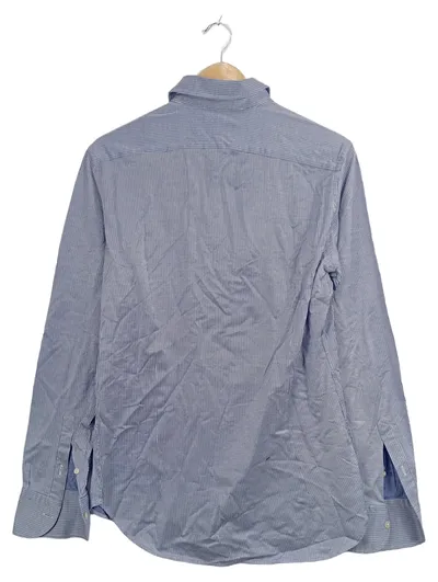 Canali Herren Business Hemd Blau Gestreift Langarm Gr. 40 L