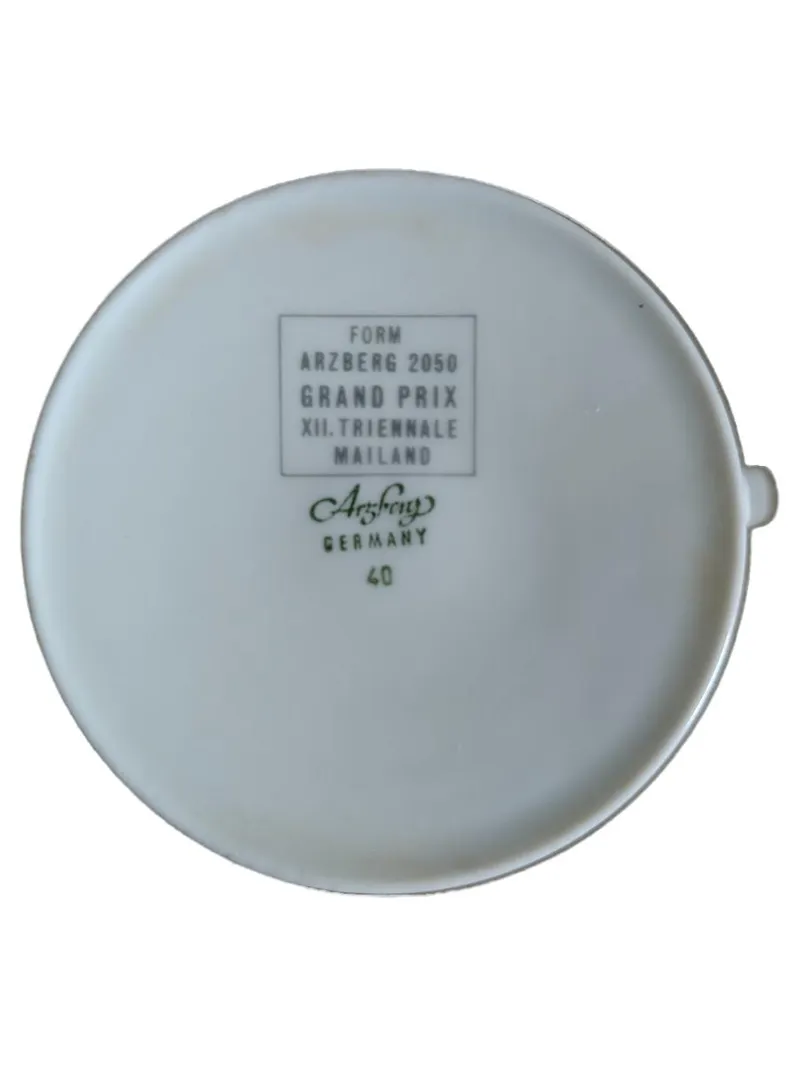 Arzberg Tasse Form 2050 Grand Prix XII Triennale Mailand Porzellan Weiß 2