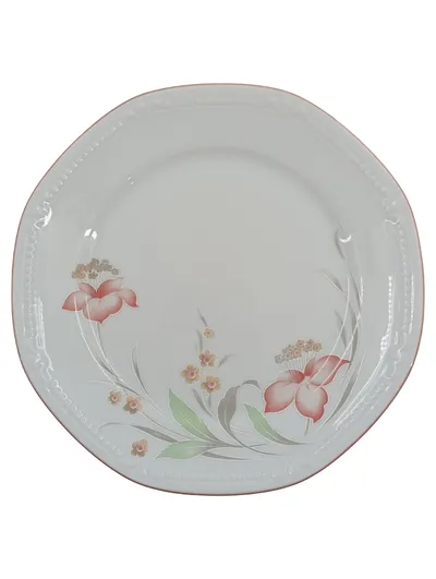Mitterteich Essteller Keramik Weiß Blumenmuster Klassisch 20 cm