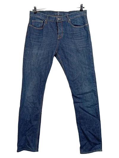 7 For All Mankind Chad Herren Jeans Straight Leg Blau Gr. 52 W36