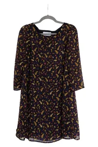 Claudie Pierlot Blusenkleid Damen Blau Floral Gr. 34 XS Tunikakleid 1