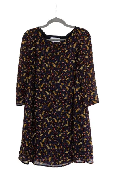 Claudie Pierlot Blusenkleid Damen Blau Floral Gr. 34 XS Tunikakleid