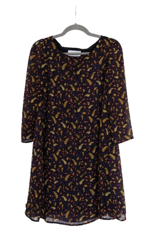 Claudie Pierlot Blusenkleid Damen Blau Floral Gr. 34 XS Tunikakleid 1