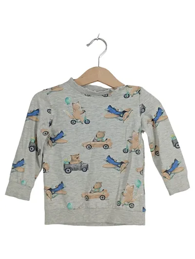 Coccodrillo Baby Sweatshirt Tiermotive Gr. 80 Grau Baumwolle