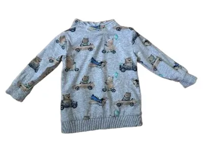 Coccodrillo Baby Sweatshirt Tiermotive Gr. 80 Grau Baumwolle