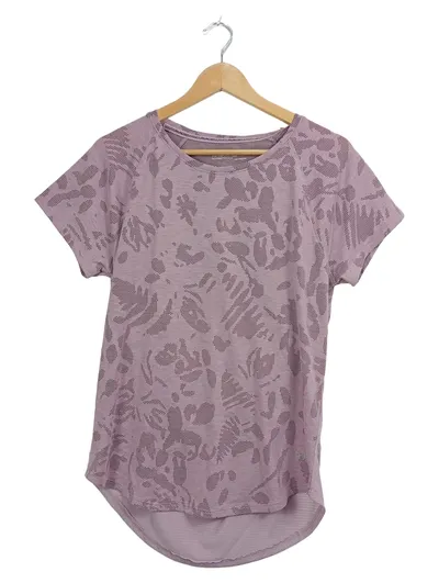 Under Armour Sport Shirt Damen Lila Gr. 40 L Florales Muster Cut-Outs