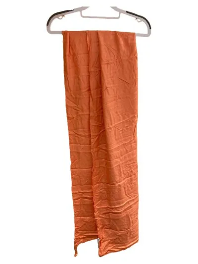 Ulla Popken Damen Schal Orange Viskose 200x61 cm Basic Tuch