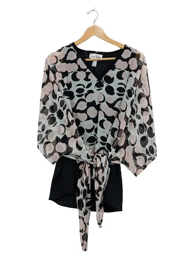 Joseph Ribkoff Bluse Damen Gr. 40 L Mehrfarbig Abstrakt Elegant Schleife