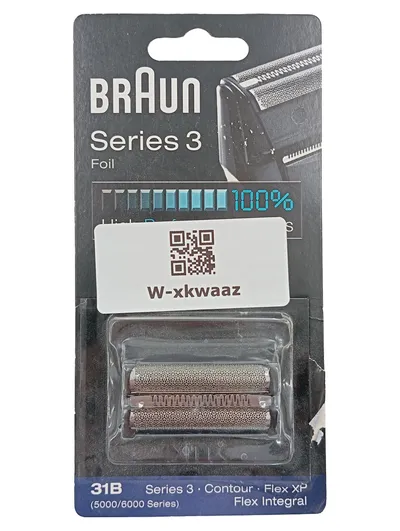 Braun Series 3 Ersatzklinge 31B für 5000, 6000 Serie Rasierer Silber