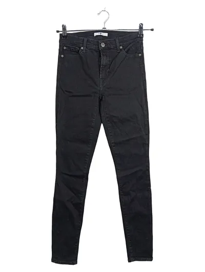 7 For All Mankind Damen Jeans Skinny Fit Schwarz Gr. 38 W29 Stretch