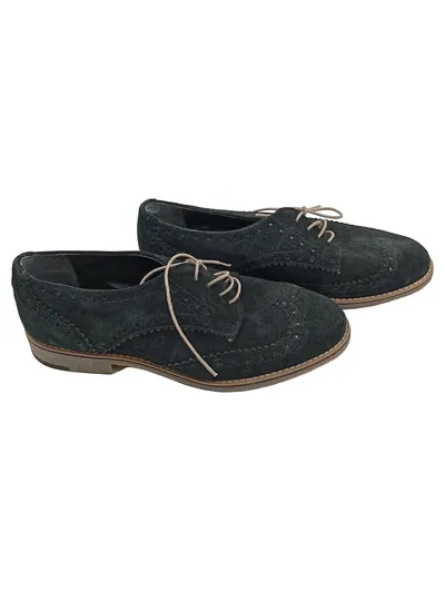 Pat Calvin Herren Schnürschuhe Brogues Schwarz Wildleder Gr. 39