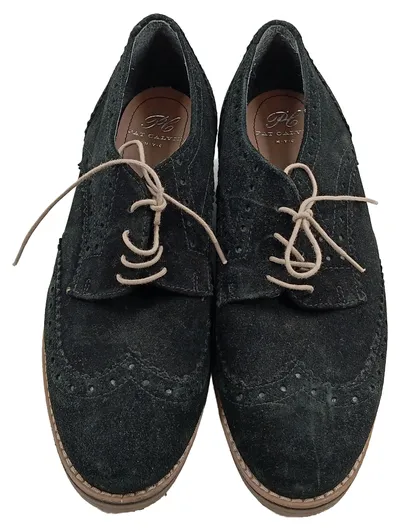 Pat Calvin Herren Schnürschuhe Brogues Schwarz Wildleder Gr. 39