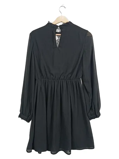 Vero Moda Damen Spitzenkleid Schwarz Gr. 36 S Elegant Langarm Festlich