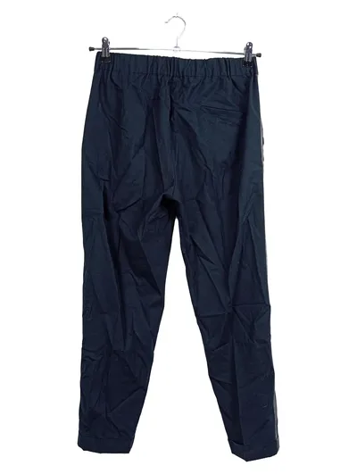 Damen Stoffhose Blau mit Streifen Wolle Gr. 42 W33 Casual