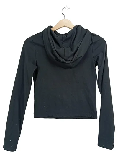 iets frans... Damen Kapuzenpullover Cropped Hoodie Schwarz Gr. 36 S