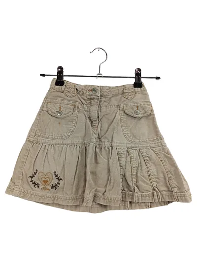 s.Oliver Mädchen Cordrock Beige Gr. 104 Teddy-Applikation Casual