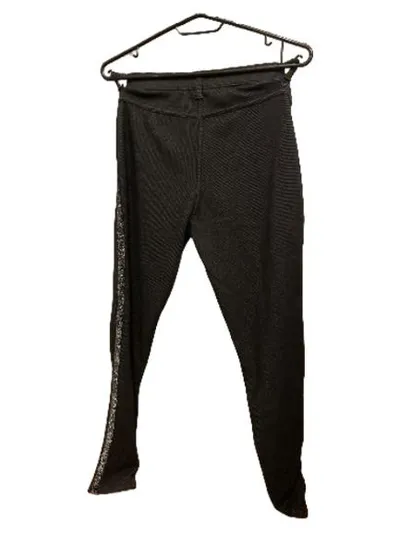 YIGGA Stoffhose Mädchen Gr. 164 Grau Skinny Glitzerstreifen