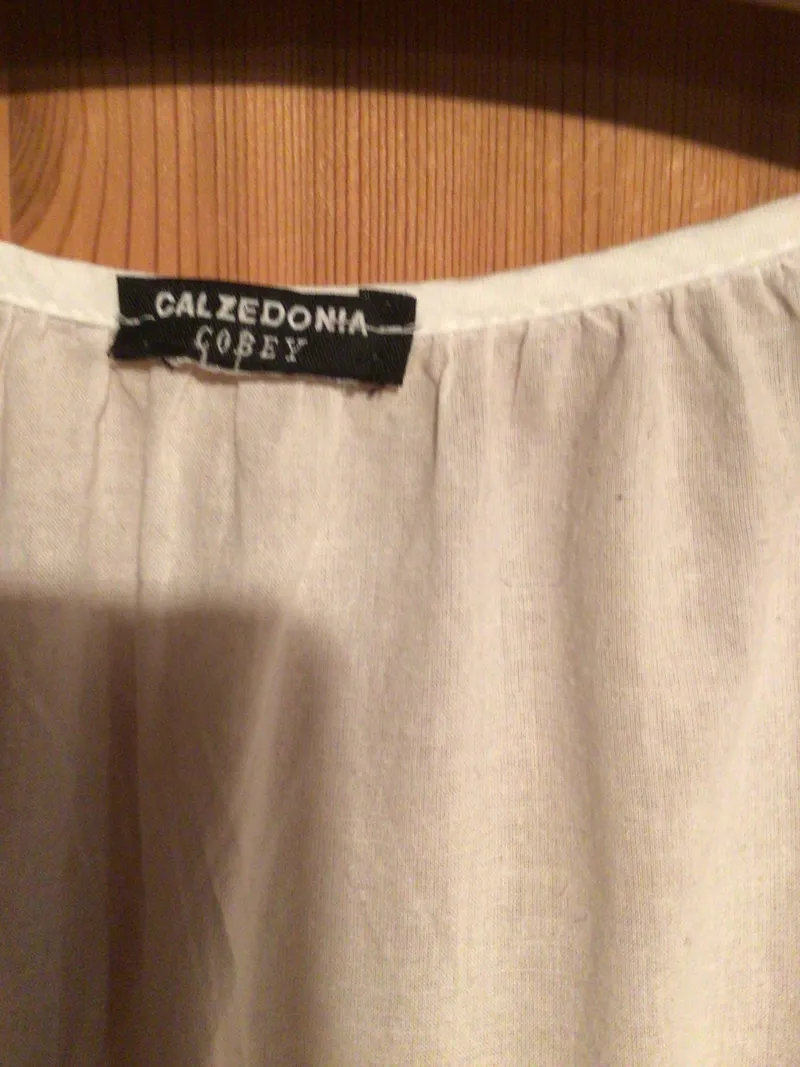 Calzedonia Damen Bluse Gr. 42 Weiß Bohemian Lochmuster Kurzarm Sommer 3