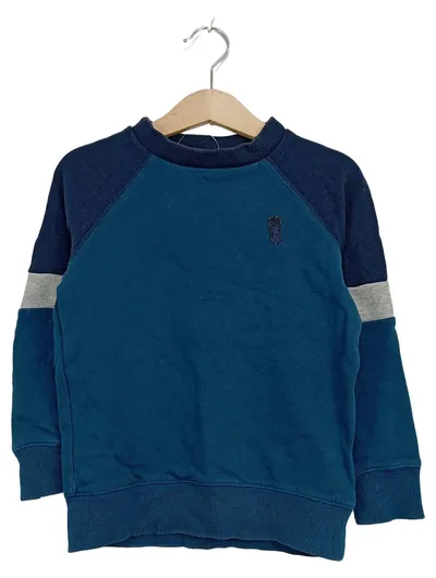 Next Kinder Pullover Sweatshirt Gr. 104 Petrol Blau Raglan Baumwolle