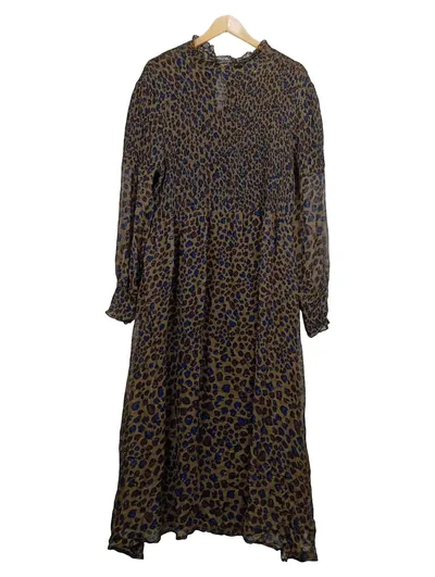 iHeart Damen festliches Kleid Maxikleid Braun Animal-Print Gr. 38 Viskose