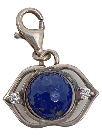 Thomas Sabo Charm Anhänger Silber blauer Stein Zirkonia Damen