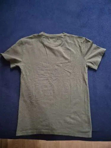 ZARA Herren T-Shirt Basic Rundhals Superslim Fit Oliv Gr. S