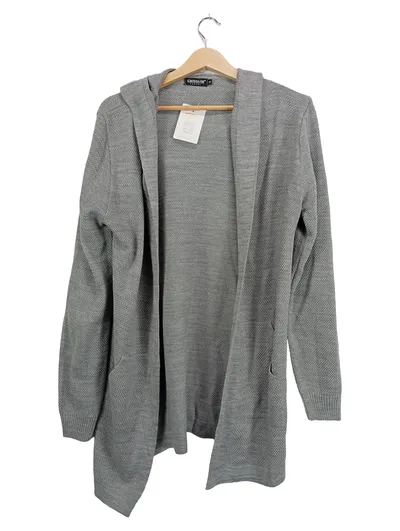 Carisma Damen Strickjacke Cardigan Gr. 36 S Grau Kapuze Casual