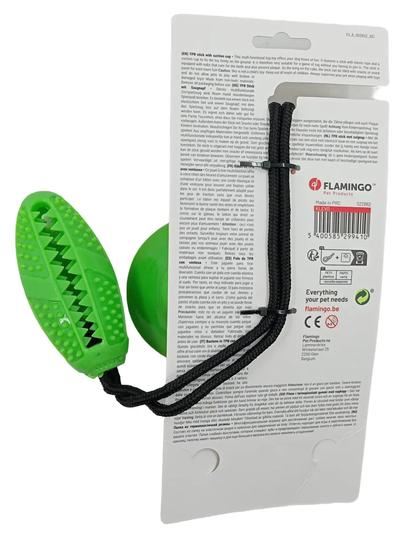 Flamingo Hundespielzeug Chew & Pull Suction Torpedo Zerrspielzeug mit Saugnapf 2