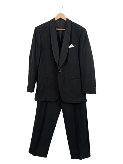 Atelier Torino Herren Smoking Anzug Schwarz Gr. 50 L Viskose