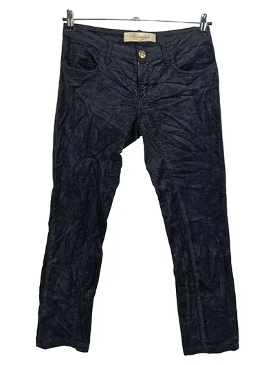 Blumarine Damen Stoffhose Samt Optik Schwarz Gr. 38 W29 Elegant