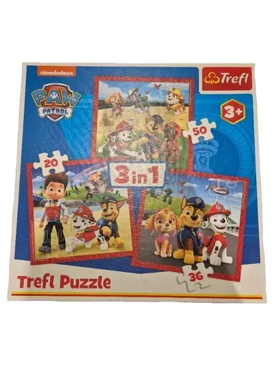 Trefl Paw Patrol 3in1 Puzzle 20 36 50 Teile Kinderpuzzle ab 3 Jahren Hunde