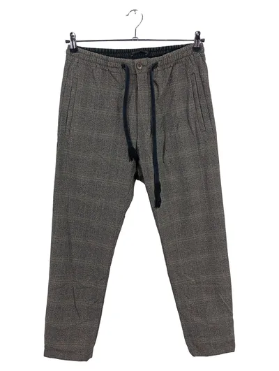 DRYKORN Herren Stoffhose Kariert Grau Gr. 50 W33 L26 Kordelzug Casual