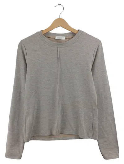 SASSYCLASSY Damen Pullover Gr. 38 M Beige Rippstrick Langarm Casual