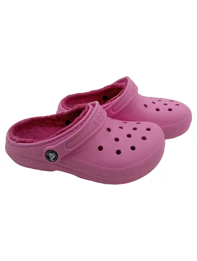 Crocs Classic Lined Pantoletten Clogs Kinder Gr. 32 Pink Gefüttert