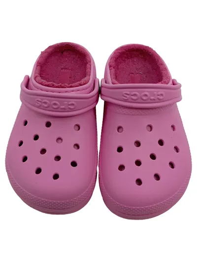 Crocs Classic Lined Pantoletten Clogs Kinder Gr. 32 Pink Gefüttert