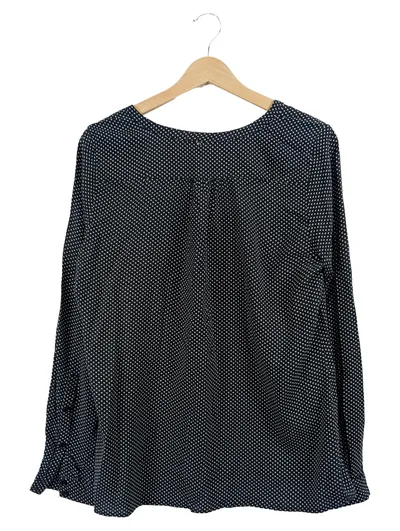 Daniel Hechter Damen Bluse Schwarz Gepunktet Gr. 38 Viskose Casual
