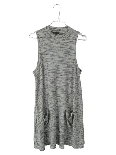 Sparkle & Fade Damen Kleid Gr. M Grau Meliert Ärmellos Taschen