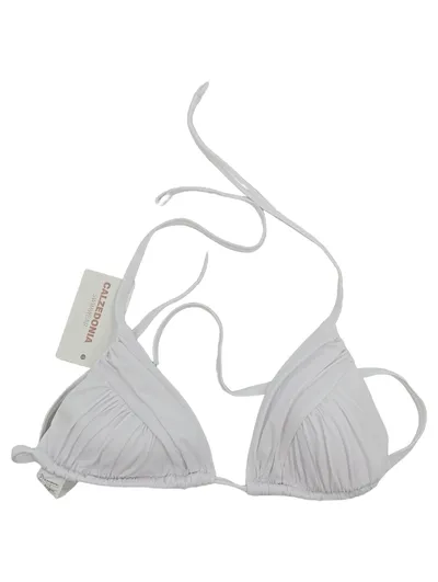 Calzedonia Damen Bikini Oberteil Triangel Raffungen Weiß Gr. 36 S