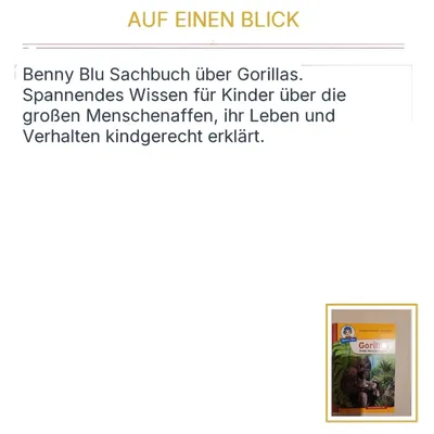 Benny Blu Gorillas Sachbuch Kinder Tiere Große Menschenaffen Wissen