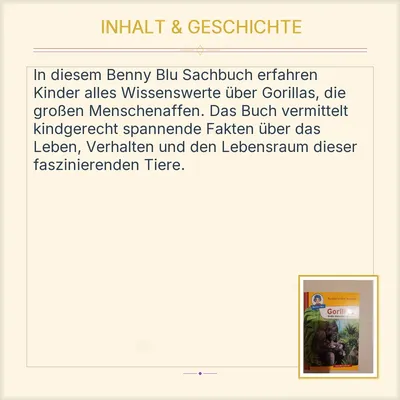 Benny Blu Gorillas Sachbuch Kinder Tiere Große Menschenaffen Wissen