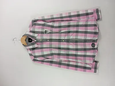 Gaastra Damen Bluse Freizeithemd Gr. 40 L Rosa Grau Kariert Baumwolle Maritim