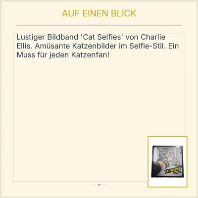 Cat Selfies Charlie Ellis Bildband Pattloch Katzen Fotobuch Humor
